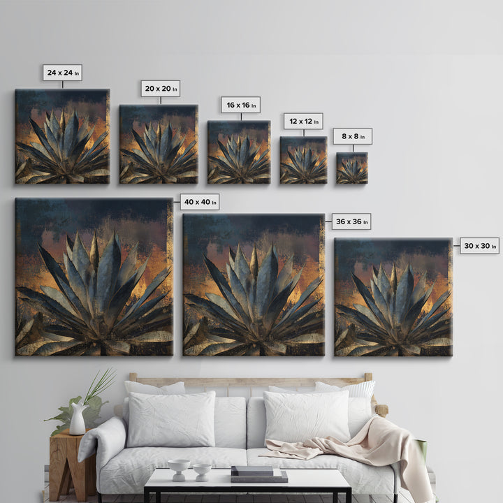 Tequila Agave Plant Study Canvas Print, Bar Art, Bar Cart, Bar Decor, Fine Art, Kitchen Print, Coffee Wall Art, BAR-1x1-36