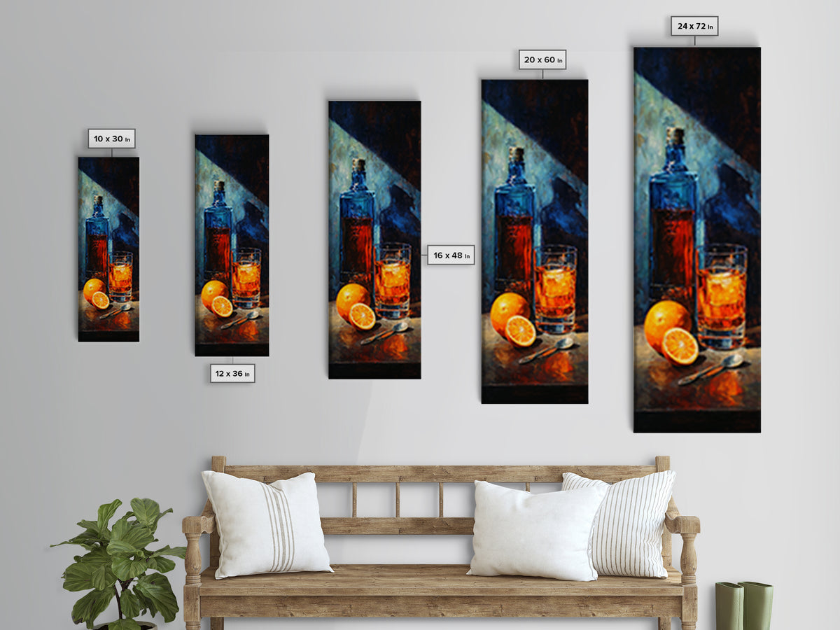 Orange Bitters and Bar Spoon Still Life Canvas Print, Bar Art, Kitchen Wall Decor, Bar Decor, Fine Art, Bar Cart Art, BAR-1x3-33