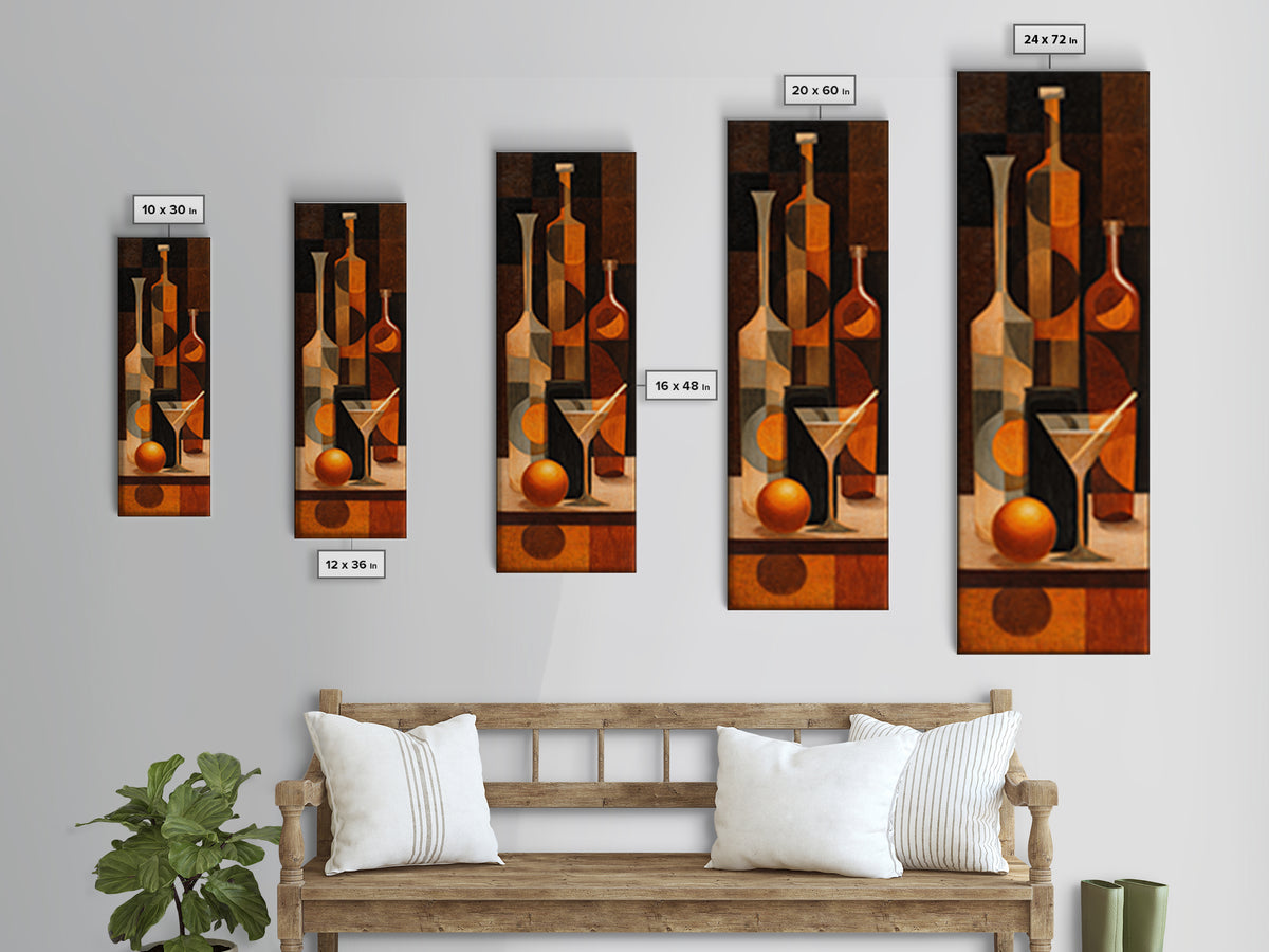 Retro Happy Hour Poster Canvas Print, Bar Art, Kitchen Decor, Bar Decor, Fine Art, Bar Signs, Kitchen Print, BAR-1x3-44