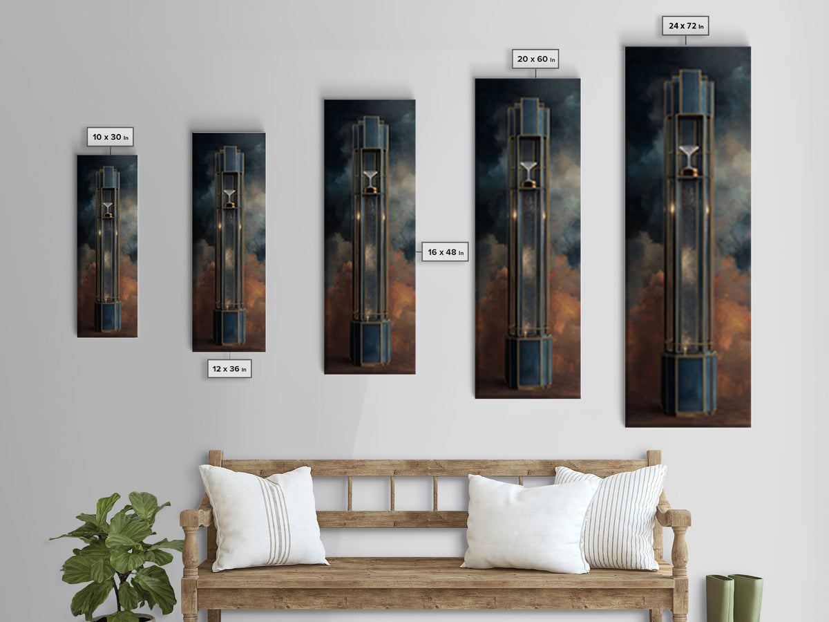 Champagne Coupe Tower Framed Canvas Print, Bar Art, Modern Decor, Bar Decor, Fine Art, Wall Decor, Art Print, BAR-1x3-46