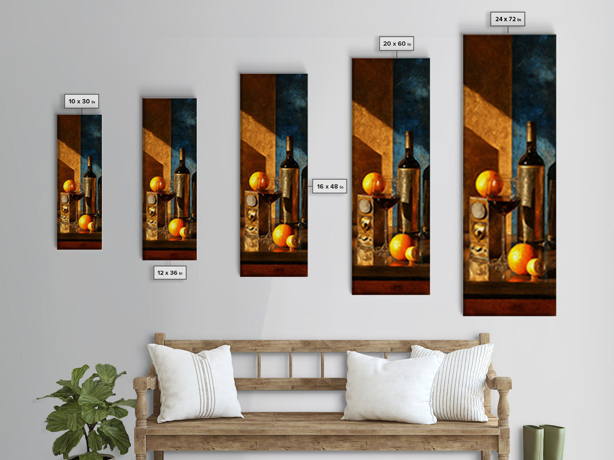 Wine and Record Player Lounge Still Life Canvas Print, Bar Art, Modern Decor, Bar Decor, Fine Art, Wall Decor, BAR-1x3-49