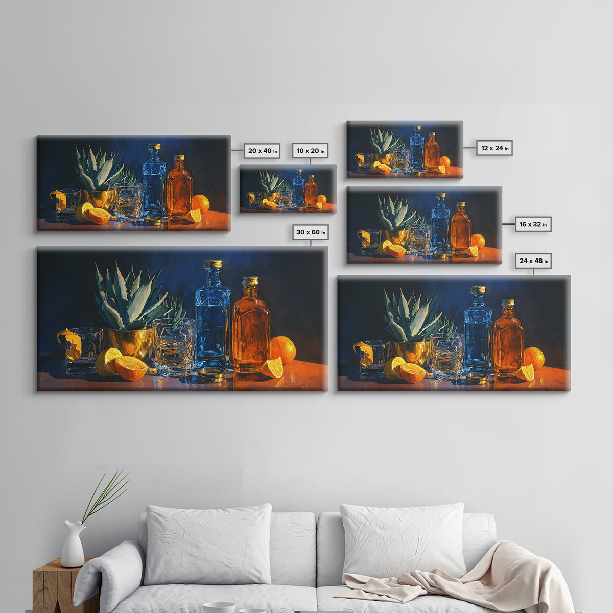 Tequila Agave Plant Study Framed Canvas Print, Bar Art, Luxury Decor, Bar Decor, Fine Art, Canvas Wall Art, Kitchen Decor, BAR-2x1-8