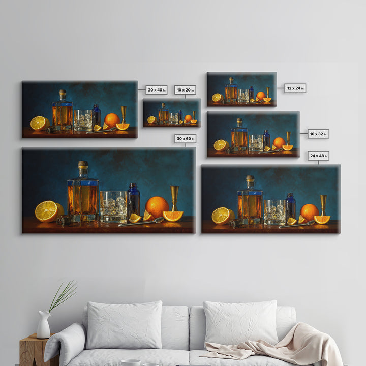 Orange Bitters and Bar Spoon Still Life Canvas Print, Bar Art, Kitchen Wall Decor, Bar Decor, Fine Art, Bar Cart Art, BAR-2x1-89