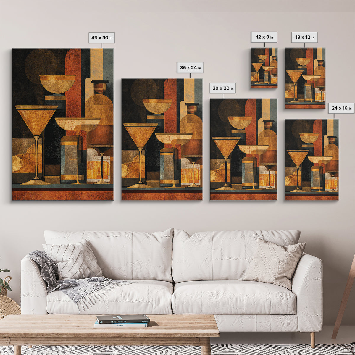 Retro Happy Hour Poster Canvas Print, Bar Art, Gallery Decor, Bar Decor, Fine Art, Wall Art, Home Decor, Wall Decor, BAR-2x3-16