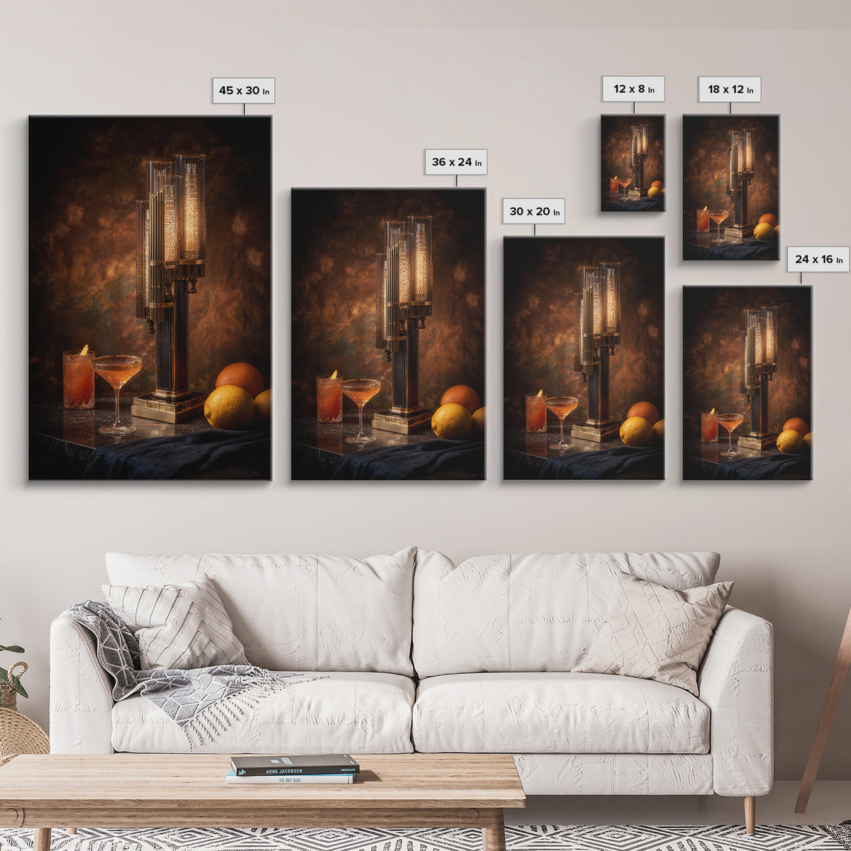 Champagne Coupe Tower Framed Canvas Print, Bar Art, Bar, Bar Decor, Fine Art, Living Room Art, Coffee Bar, Cocktail Wall Art, BAR-2x3-90