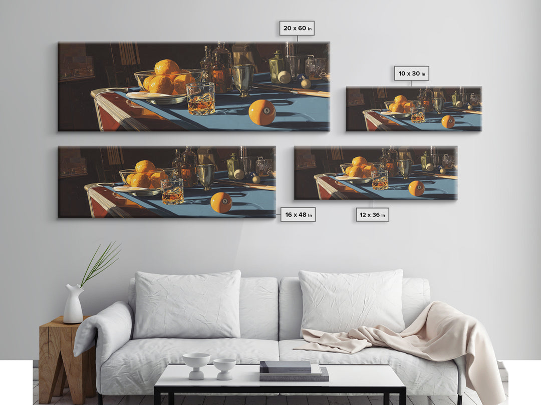 Pool Hall Eight Ball Canvas Print, Bar Art, Kitchen Wall Art, Bar Decor, Fine Art, Coffee Wall Art, Living Room Art, BAR-3x1-83