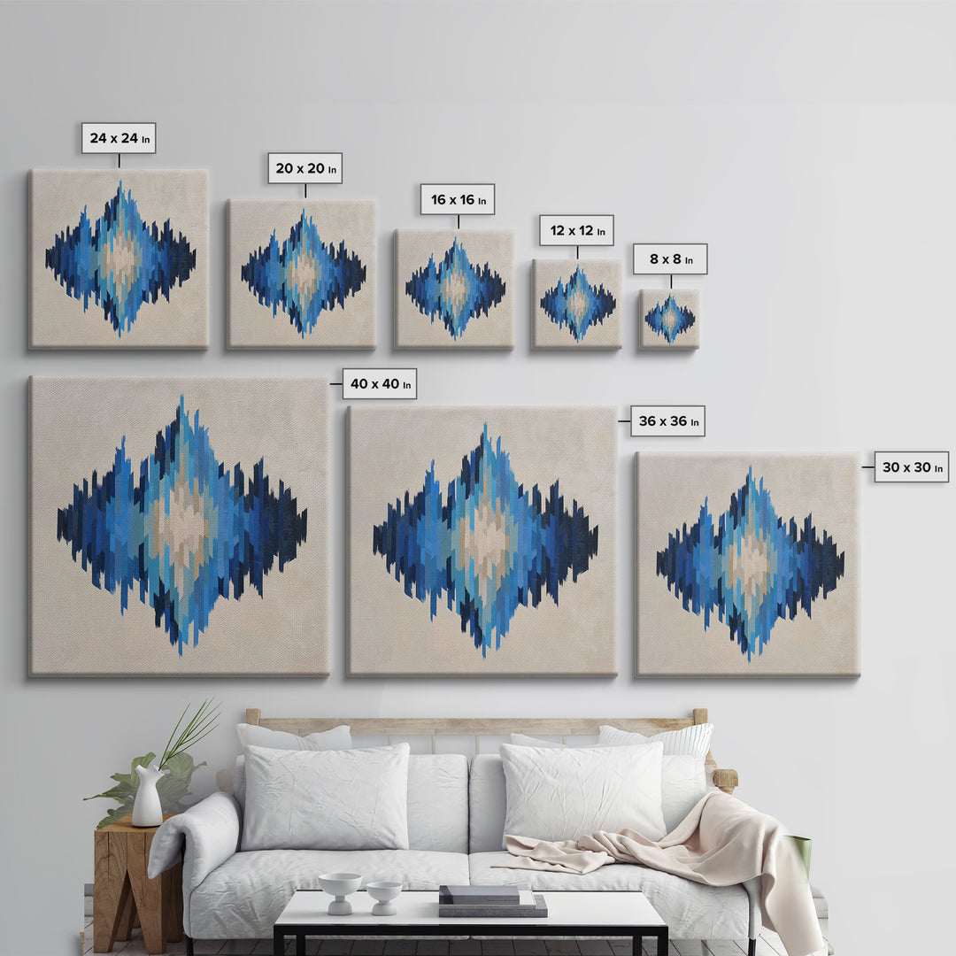 Abstract Soundwave Art Canvas Print, Basement Art, Mid Century Modern, Living Room Decor, Abstract Art, Retreat, BAS-1x1-20