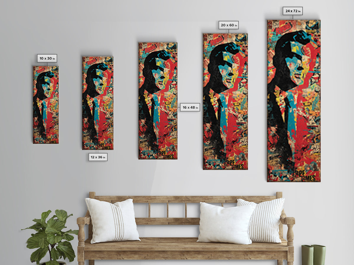Comic Book Hero Silhouette Framed Canvas Print, Basement Art, Aesthetic Wall Art, Living Room Decor, Fine Art, Retreat, BAS-1x3-71