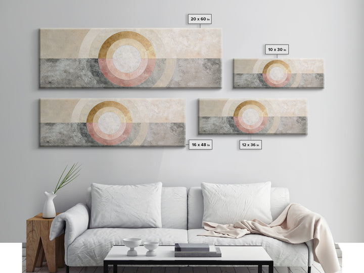 Dartboard Circular Color Composition Canvas Print, Basement Art, Digital Wall Art, Living Room Decor, Abstract Art, Retreat, BAS-3x1-34
