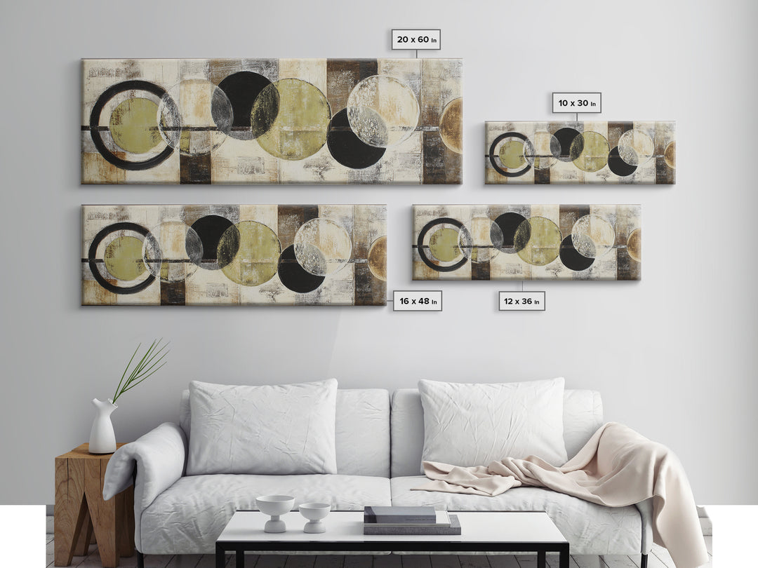 Vinyl Record and Headphones on Worn Wood Framed Canvas Print, Basement Art, Rustic Decor, Living Room Decor, Fine Art, Retreat, BAS-3x1-73
