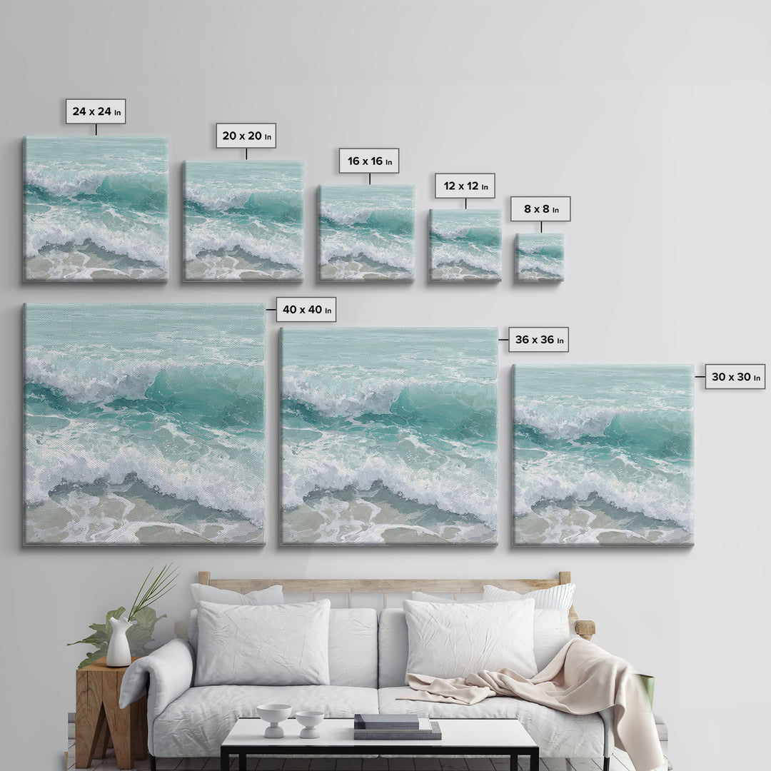 Calming Blue Ocean Wave Study Canvas Print, Bathroom Art, Funny Bathroom Art, Bathroom Decor, Fine Art, Spa, Art Print, BAT-1x1-25