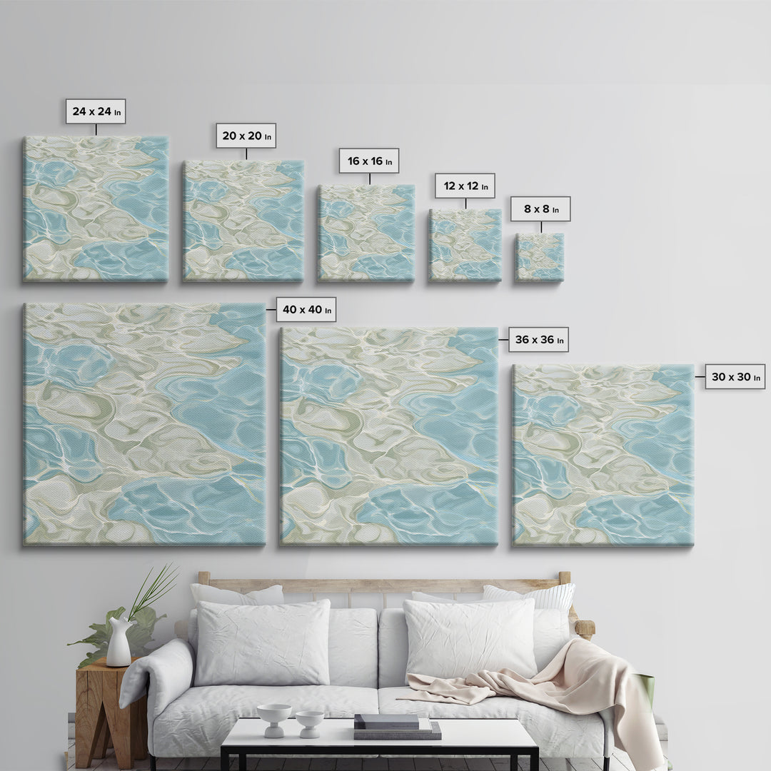 Abstract Water Ripples Framed Canvas Print, Bathroom Art, Halloween Art, Bathroom Decor, Abstract Art, Spa, Textured Painting, BAT-1x1-29