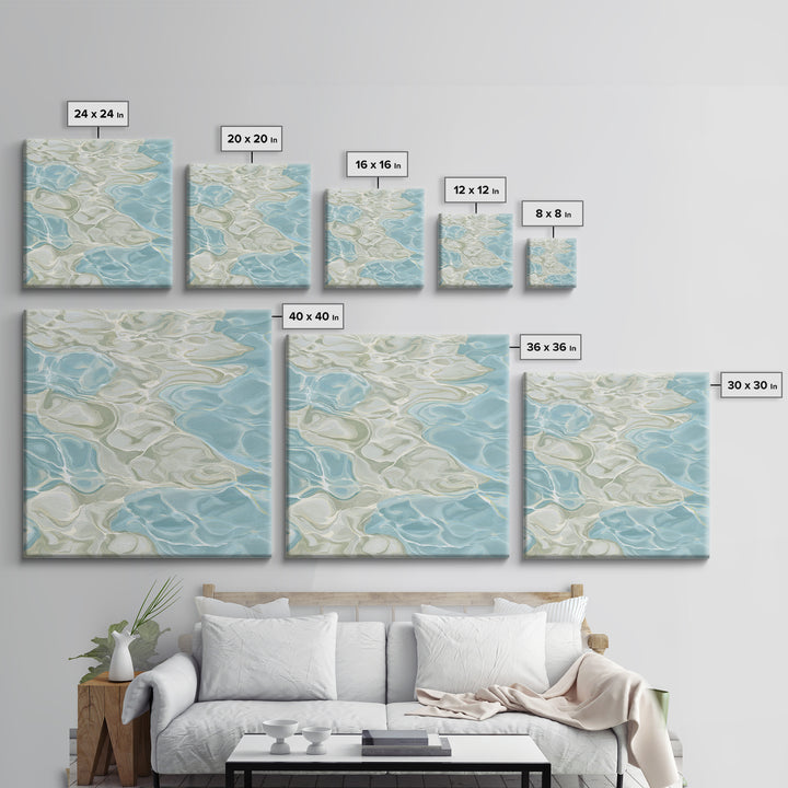 Abstract Water Ripples Framed Canvas Print, Bathroom Art, Halloween Art, Bathroom Decor, Abstract Art, Spa, Textured Painting, BAT-1x1-29