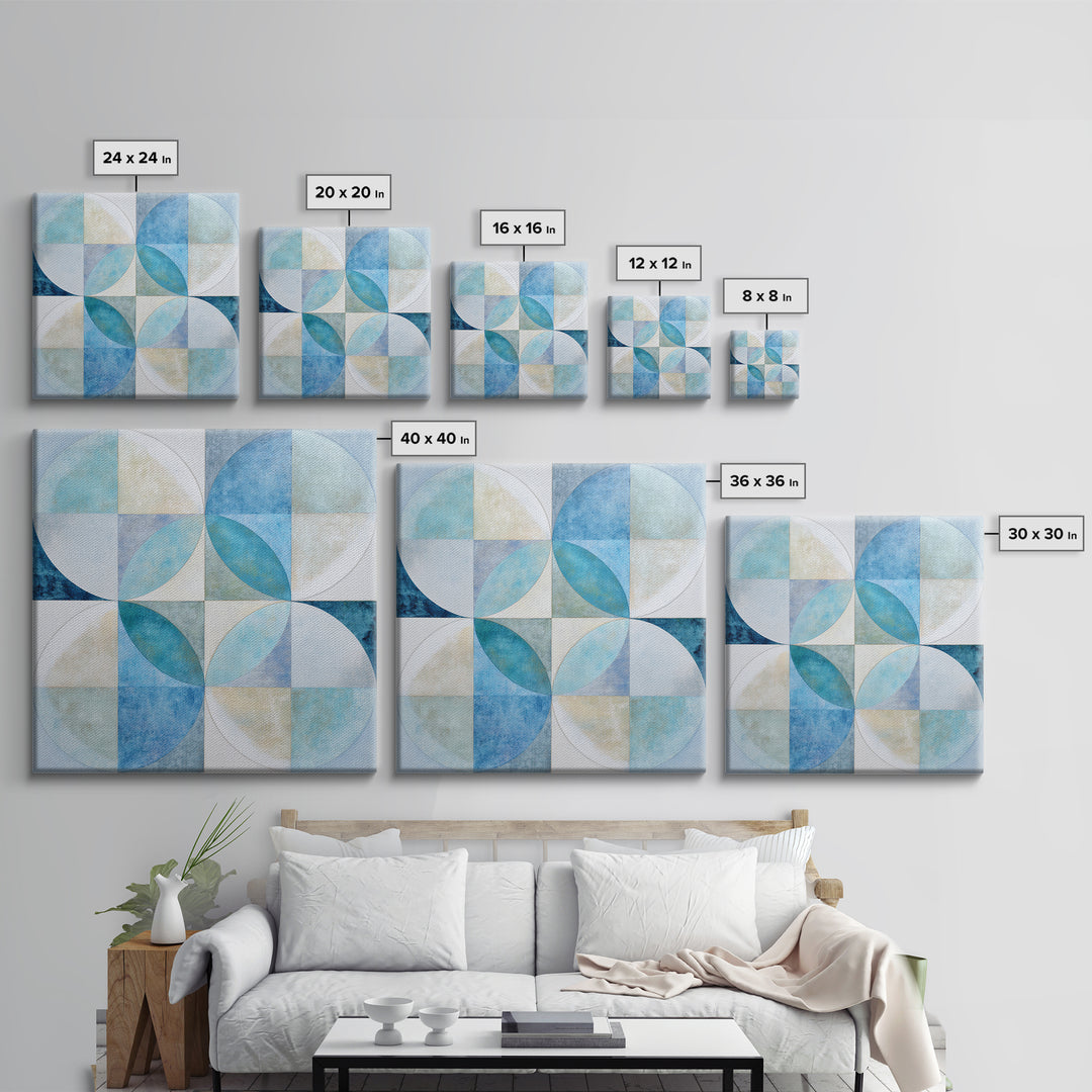 Clean Geometric Forms Canvas Print, Bathroom Art, Bathroom Wallpaper, Bathroom Decor, Abstract Art, Spa, Luxury Decor, BAT-1x1-45