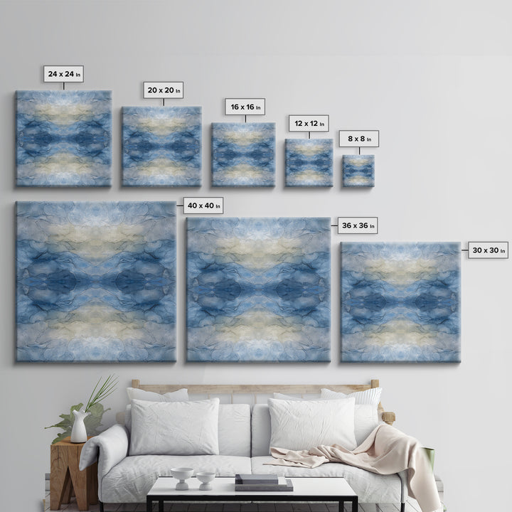 Soft Cloud and Rain Composition Framed Canvas Print, Bathroom Art, Trendy Wall Art, Bathroom Decor, Fine Art, Spa, BAT-1x1-67