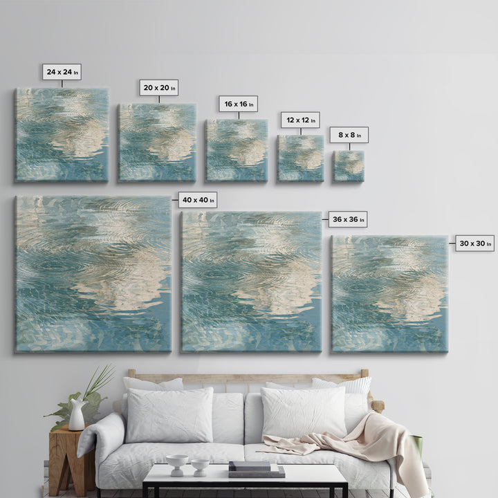 Abstract Water Ripples Canvas Print, Bathroom Art, Modern Decor, Bathroom Decor, Fine Art, Spa, Home Decor, Poster, Digital Art, BAT-1x1-77