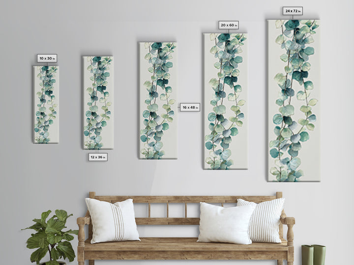 Spa Eucalyptus Branch Canvas Print, Bathroom Art, Retro Wall Art, Bathroom Decor, Fine Art, Spa, Modern Decor, Fine Art Print, BAT-1x3-14
