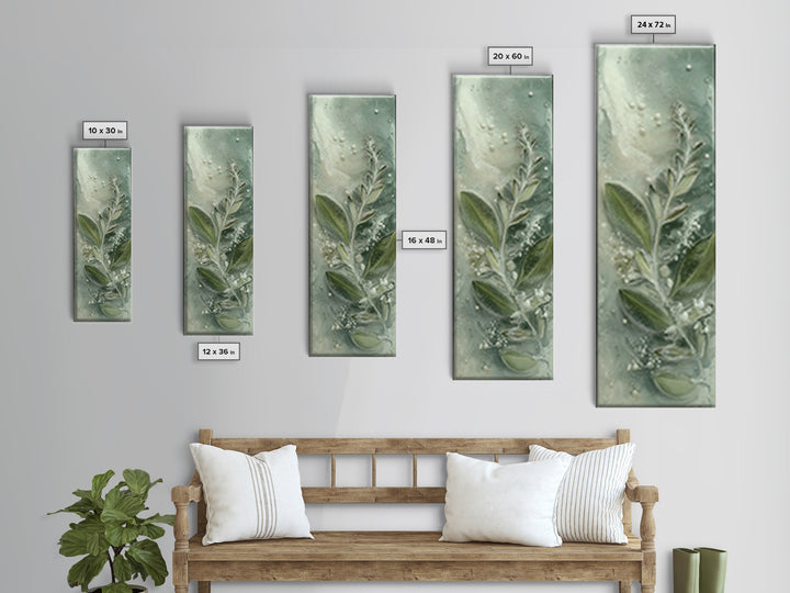 Botanical Bath Herb Arrangement Framed Canvas Print, Bathroom Art, Bathroom Wallpaper, Bathroom Decor, Fine Art, Spa, BAT-1x3-29