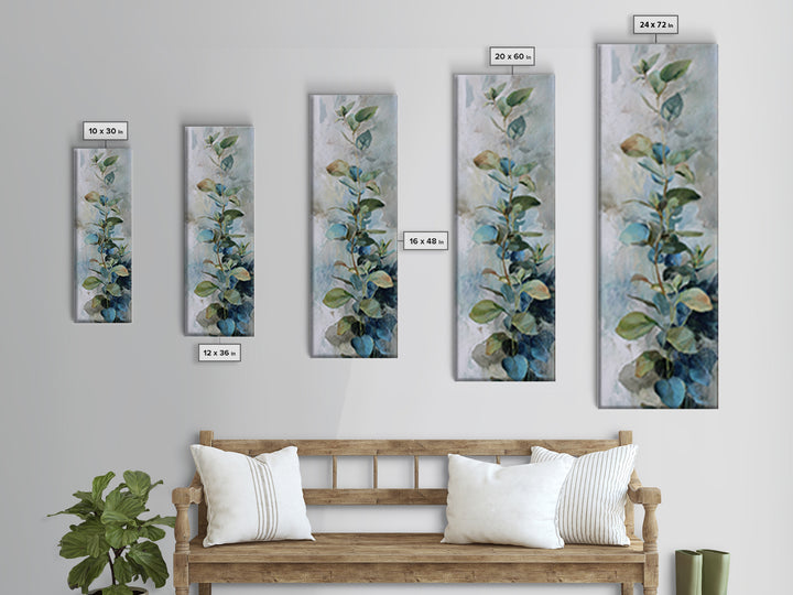 Sunlit Window Plant Shadow on Plaster Framed Canvas Print, Bathroom Art, Modern Wall Art, Bathroom Decor, Oil Painting, Spa, BAT-1x3-30
