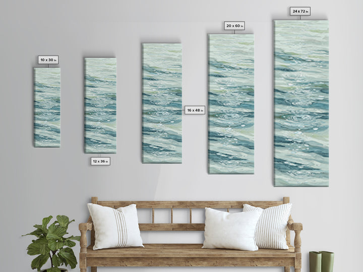 Abstract Water Ripples Canvas Print, Bathroom Art, Framed Wall Art, Bathroom Decor, Abstract Art, Spa, Bathroom Art Decor, BAT-1x3-41