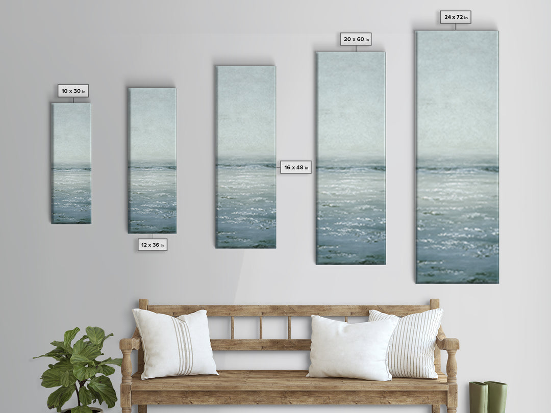 Misty Lake Scene Framed Canvas Print, Bathroom Art, Bathroom Print, Bathroom Decor, Fine Art, Spa, Minimalist Decor, BAT-1x3-45