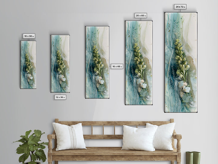 Botanical Bath Herb Arrangement Framed Canvas Print, Bathroom Art, Bathroom Wallpaper, Bathroom Decor, Fine Art, Spa, BAT-1x3-53