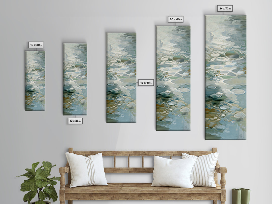 Soft Cloud and Rain Composition Canvas Print, Bathroom Art, Wall Art, Bathroom Decor, Oil Painting, Spa, Dog Portrait, BAT-1x3-55