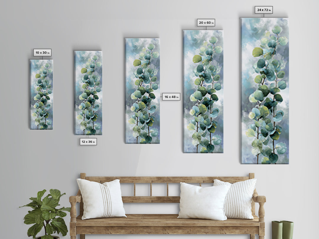 Spa Eucalyptus Branch Framed Canvas Print, Bathroom Art, Funny Bathroom Art, Bathroom Decor, Oil Painting, Spa, Art Print, BAT-1x3-62