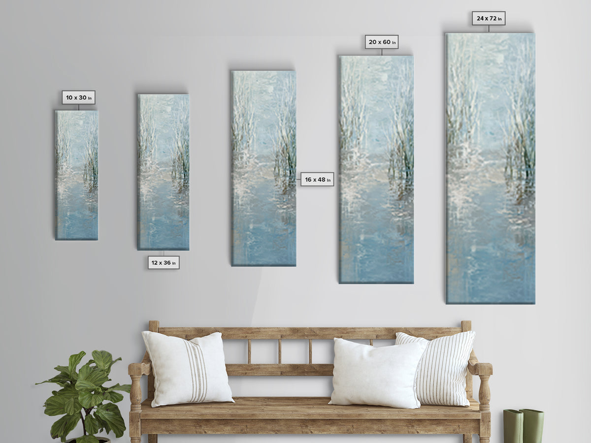 Abstract Water Ripples Canvas Print, Bathroom Art, Fine Art Print, Bathroom Decor, Abstract Art, Spa, Poster, Digital Art, BAT-1x3-65