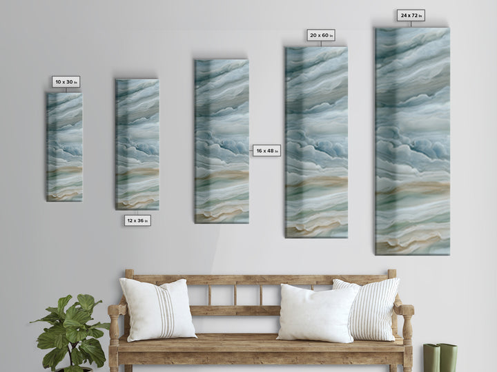 Soft Cloud and Rain Composition Canvas Print, Bathroom Art, Modern Decor, Bathroom Decor, Fine Art, Spa, Home Decor, Poster, BAT-1x3-7