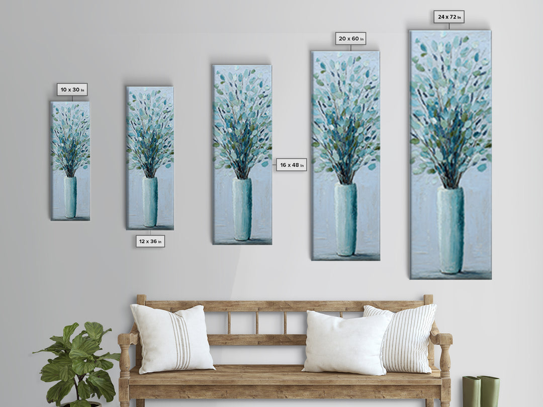 Lavender Sprigs in a Ceramic Vase Canvas Print, Bathroom Art, Digital Art, Bathroom Decor, Fine Art, Spa, Dopamine Decor, BAT-1x3-72