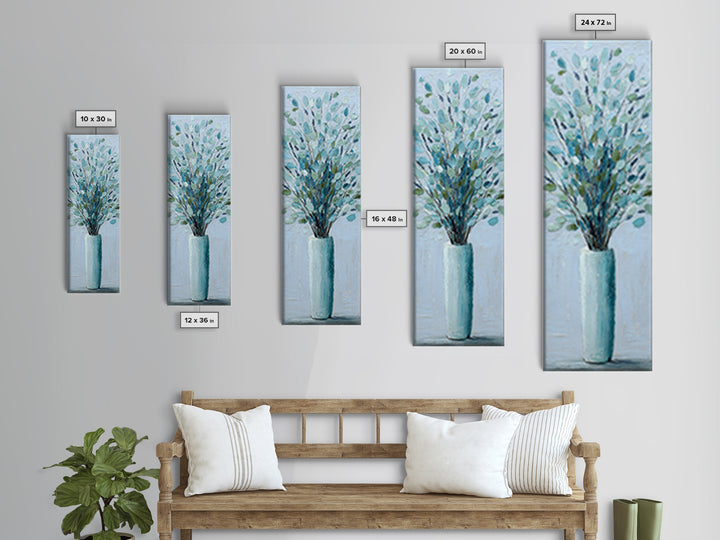 Lavender Sprigs in a Ceramic Vase Canvas Print, Bathroom Art, Digital Art, Bathroom Decor, Fine Art, Spa, Dopamine Decor, BAT-1x3-72