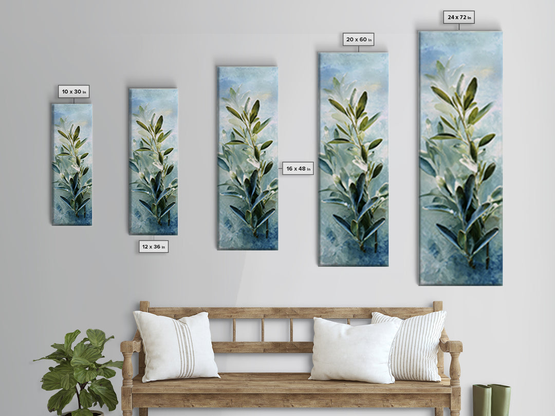 Botanical Bath Herb Arrangement Canvas Print, Bathroom Art, Wall Decor, Bathroom Decor, Fine Art, Spa, Contemporary Art, BAT-1x3-77