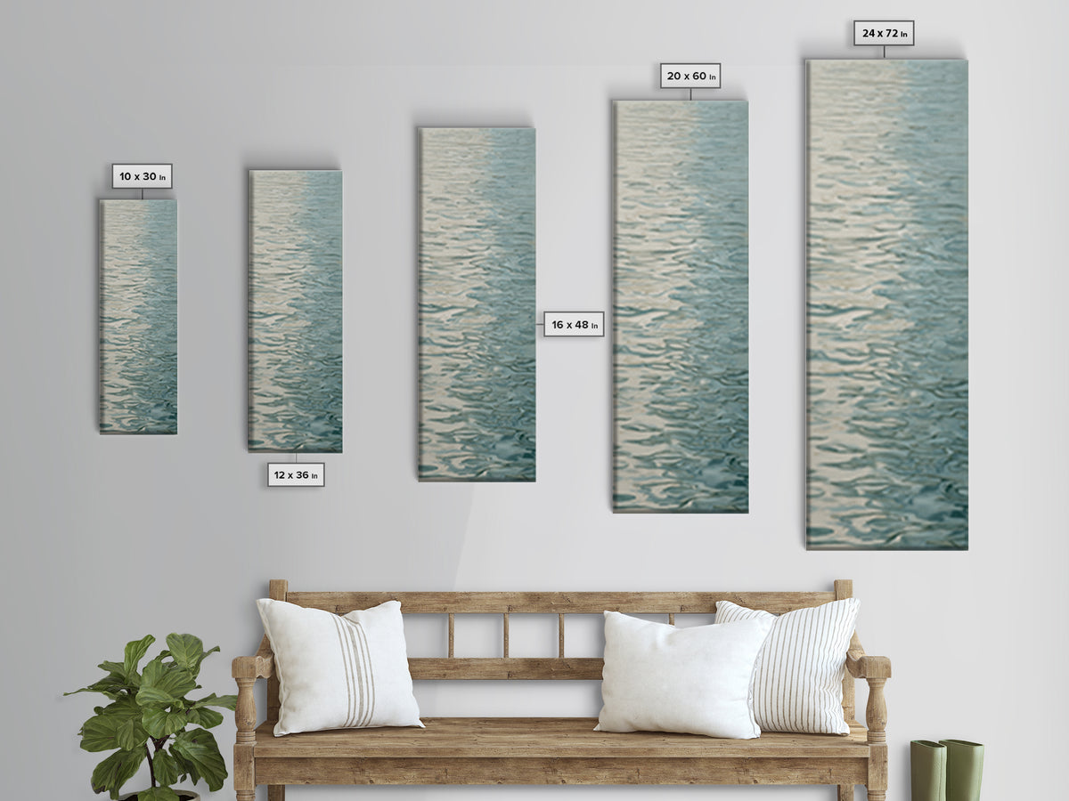 Abstract Water Ripples Canvas Print, Bathroom Art, Dog Portrait, Bathroom Decor, Abstract Art, Spa, Minimalist Wall Art, BAT-1x3-89