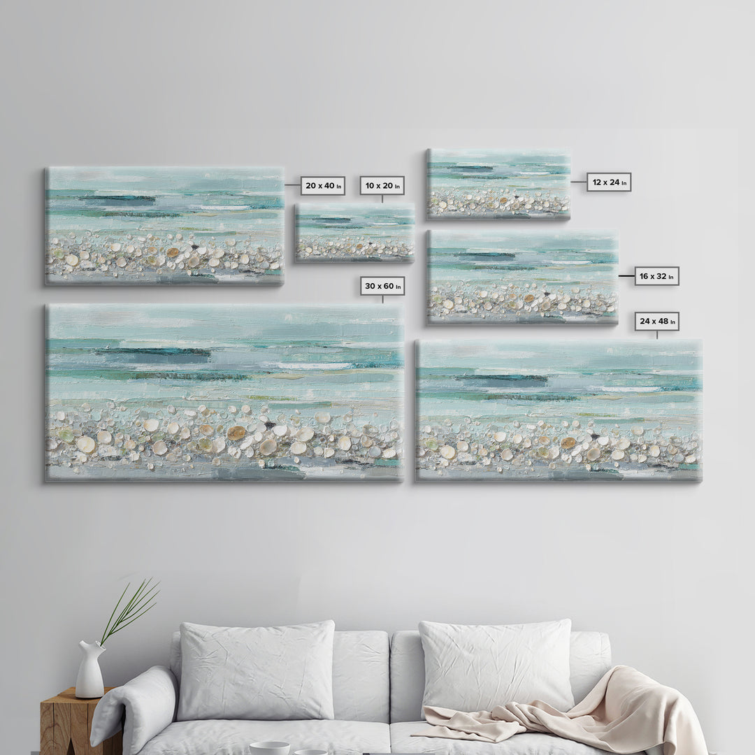Oyster Shell Study Framed Canvas Print, Bathroom Art, Gallery Decor, Bathroom Decor, Fine Art, Spa, Minimalist Decor, BAT-2x1-18