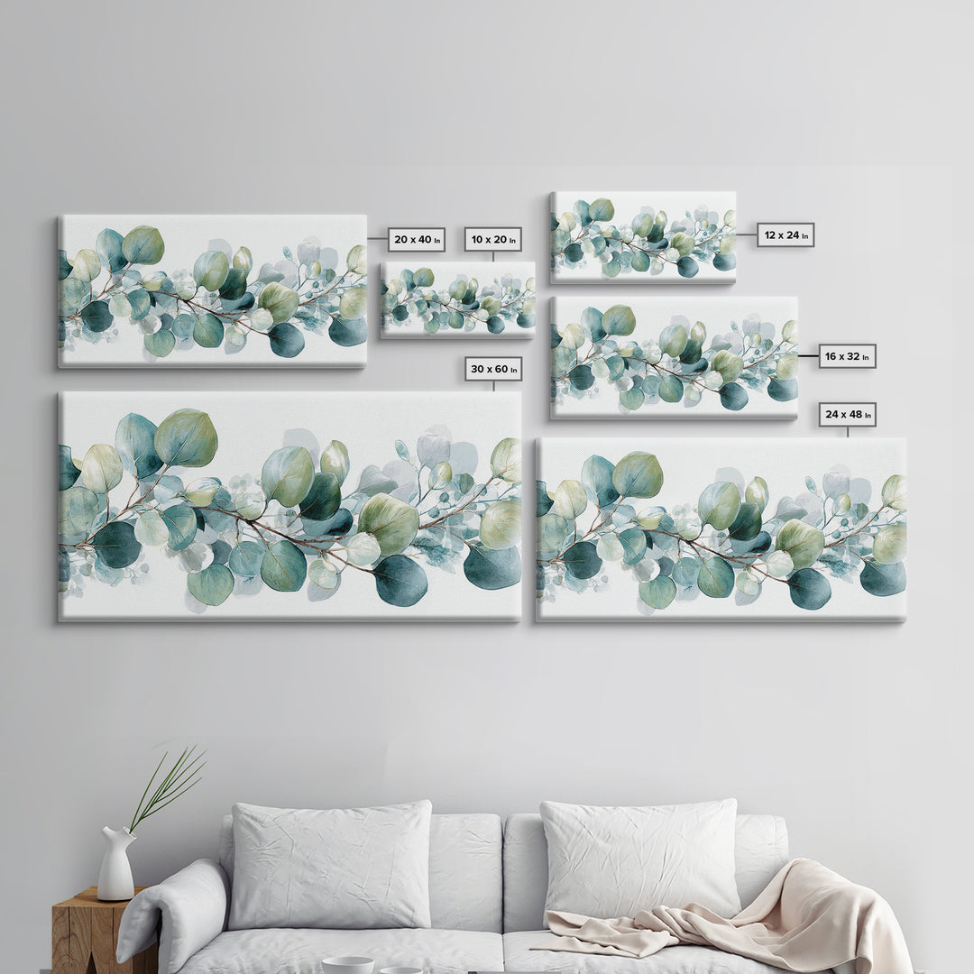 Spa Eucalyptus Branch Canvas Print, Bathroom Art, Wall Decor, Bathroom Decor, Fine Art, Spa, Contemporary Art, Wall Art, BAT-2x1-22