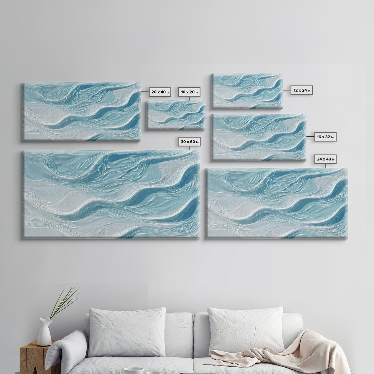 Abstract Water Ripples Framed Canvas Print, Bathroom Art, Art Print, Bathroom Decor, Fine Art, Spa, Custom Pet Portrait, BAT-2x1-25