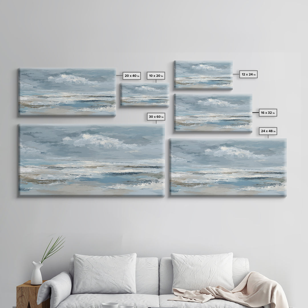 Soft Cloud and Rain Composition Canvas Print, Bathroom Art, Home Decor, Bathroom Decor, Oil Painting, Spa, Canvas Wall Art, BAT-2x1-39