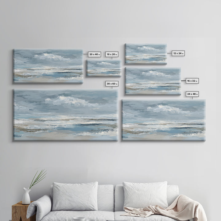 Soft Cloud and Rain Composition Canvas Print, Bathroom Art, Home Decor, Bathroom Decor, Oil Painting, Spa, Canvas Wall Art, BAT-2x1-39