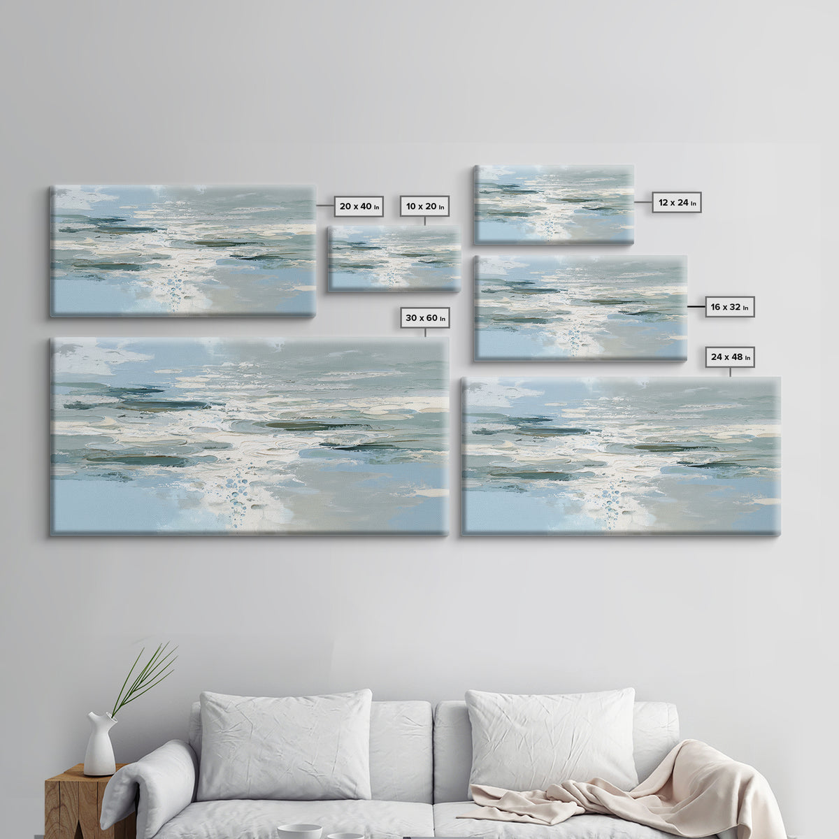 Abstract Water Ripples Canvas Print, Bathroom Art, Wall Art, Bathroom Decor, Abstract Art, Spa, Dog Portrait, Canvas Wall Art, BAT-2x1-49
