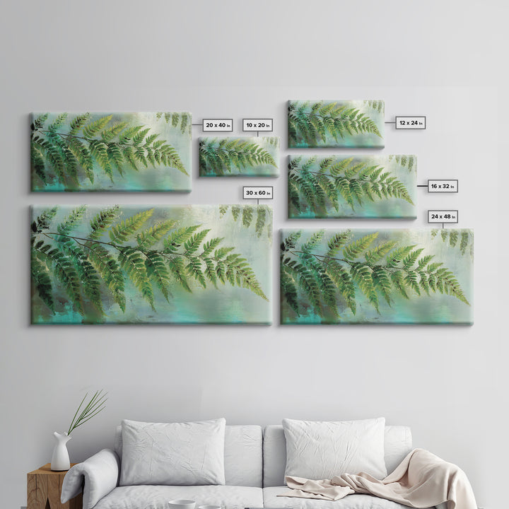 Green Fern Frond Closeup Canvas Print, Bathroom Art, Art Print, Bathroom Decor, Spa, Custom Pet Portrait, Bathroom Wall Art, BAT-2x1-54