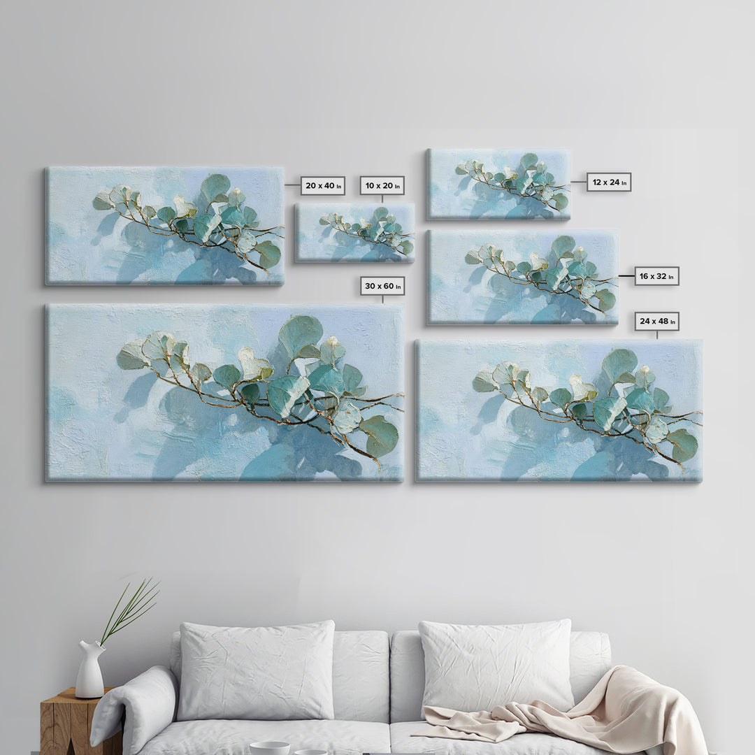 Sunlit Window Plant Shadow on Plaster Canvas Print, Bathroom Art, Statement Artwork, Bathroom Decor, Oil Painting, Spa, BAT-2x1-62