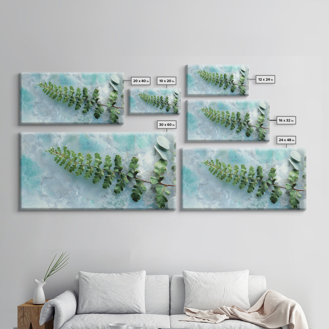 Green Fern Frond Closeup Canvas Print, Bathroom Art, Art Print, Bathroom Decor, Spa, Custom Pet Portrait, Bathroom Wall Art, BAT-2x1-78