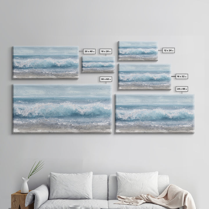 Calming Blue Ocean Wave Study Canvas Print, Bathroom Art, Printable Wall Art, Bathroom Decor, Spa, Bathroom Wall Decor, BAT-2x1-93