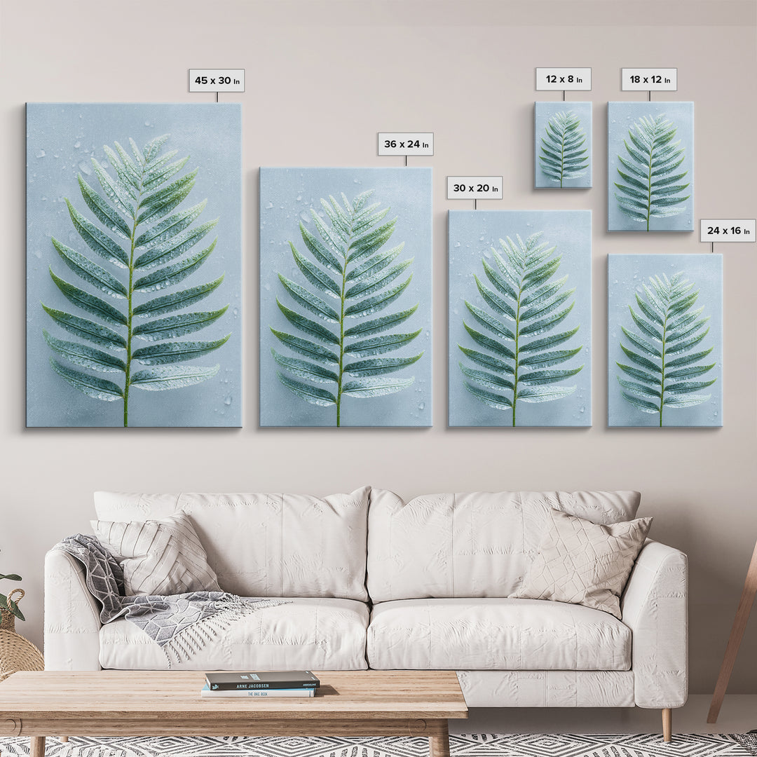 Green Fern Frond Closeup Framed Canvas Print, Bathroom Art, Fine Art Print, Bathroom Decor, Watercolor Art, Spa, Poster, BAT-2x3-18