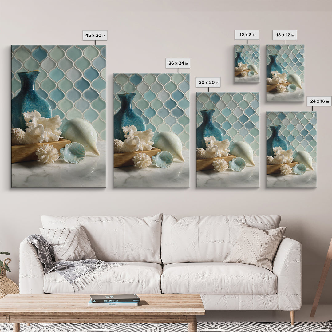 Clean Geometric Forms Canvas Print, Bathroom Art, Luxury Decor, Bathroom Decor, Abstract Art, Spa, Digital Wall Art, BAT-2x3-29