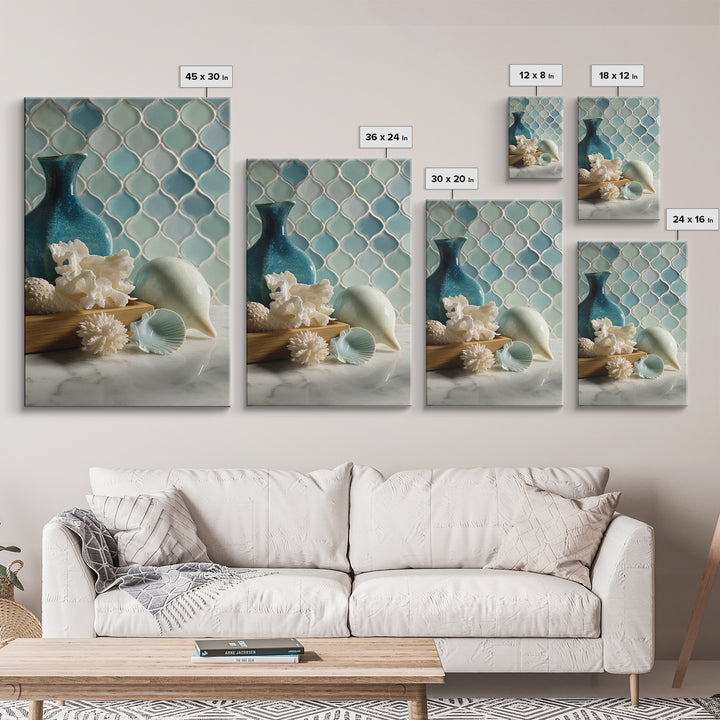 Clean Geometric Forms Canvas Print, Bathroom Art, Luxury Decor, Bathroom Decor, Abstract Art, Spa, Digital Wall Art, BAT-2x3-29