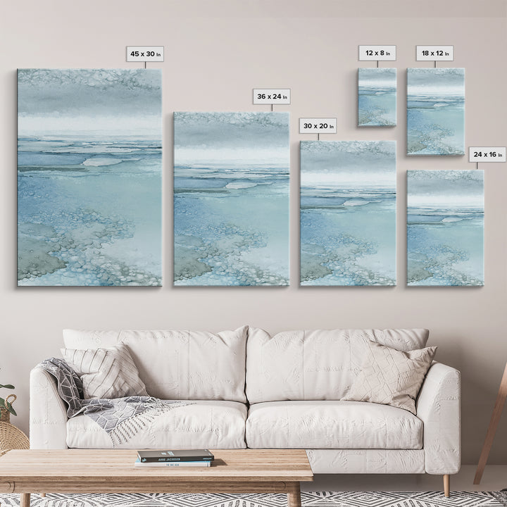 Misty Lake Scene Framed Canvas Print, Bathroom Art, Textured Painting, Bathroom Decor, Fine Art, Spa, Bathroom Wall Art, BAT-2x3-41