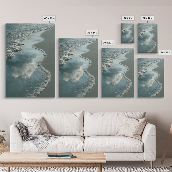 Soft Cloud and Rain Composition Framed Canvas Print, Bathroom Art, Trendy Wall Art, Bathroom Decor, Oil Painting, Spa, BAT-2x3-51