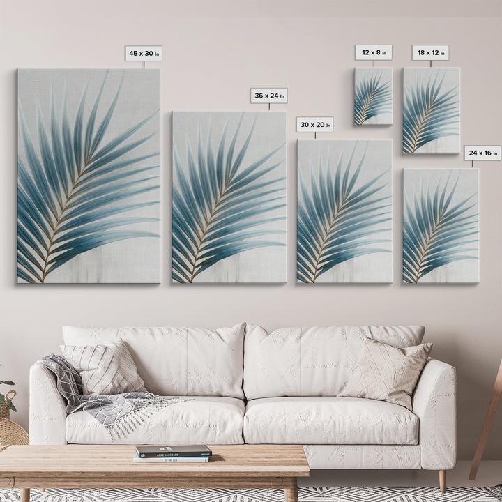 Simple Palm Frond on Off White Linen Framed Canvas Print, Bathroom Art, Bathroom Print, Bathroom Decor, Fine Art, Spa, BAT-2x3-55